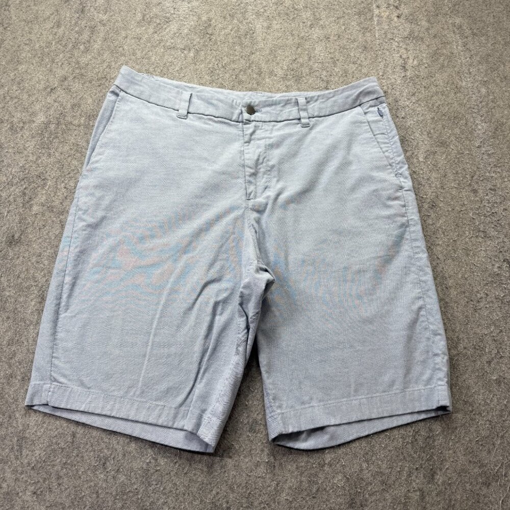 Lululemon Commission Shorts Men 34 Blue Stretch 11" Chino Bermuda Classic Fit